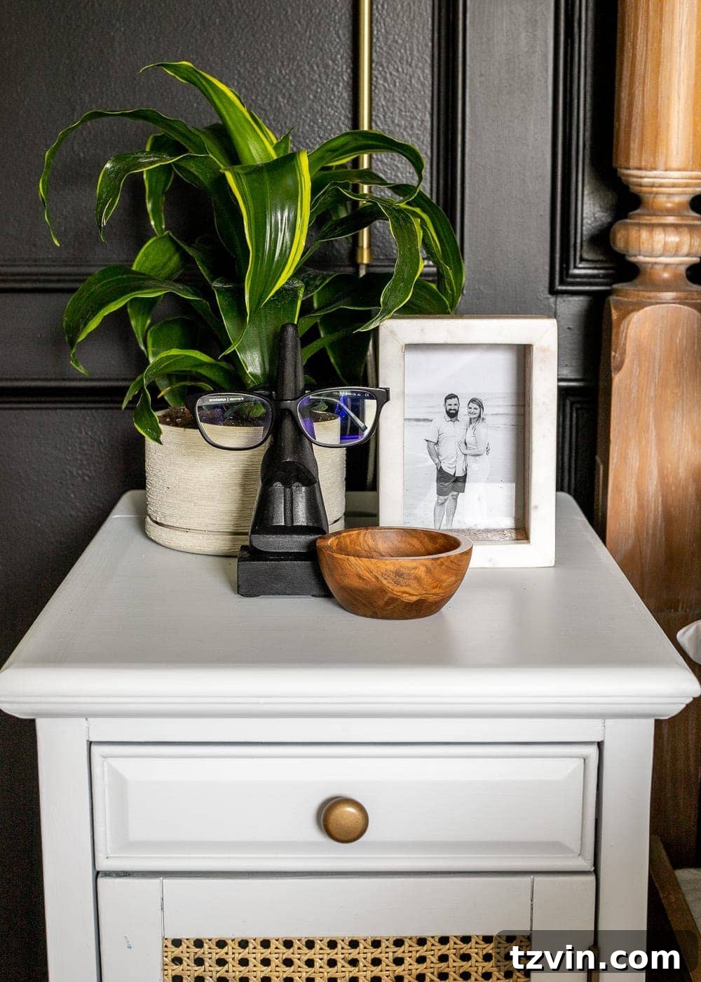 Find Your Perfect Furniture and Cabinet Hardware 10 white nightstand with cane front and brushed gold knob