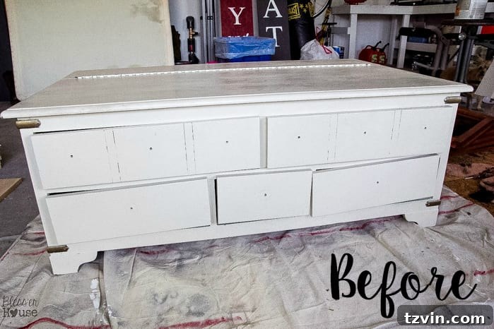 Unlock Vintage Style: DIY Faux Plank Card Catalog Coffee Table 4 DIY Faux Planked Card Catalog Coffee Table | blesserhouse.com