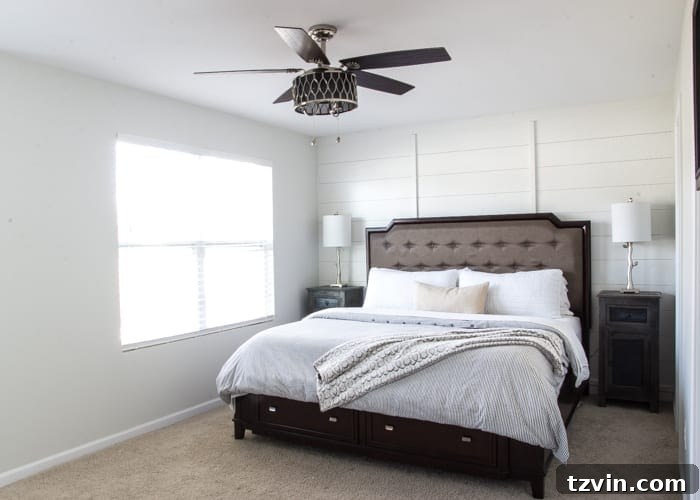 3 Smart Ways to Elevate Basic Windows 2 Before: Plain Master Bedroom Window Lacking Trim and Character