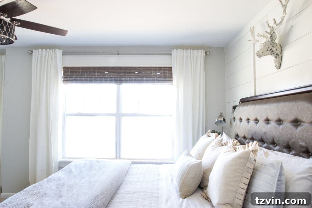 3 Smart Ways to Elevate Basic Windows 6 Close-up of Master Bedroom Window with Modern Farmhouse Style
