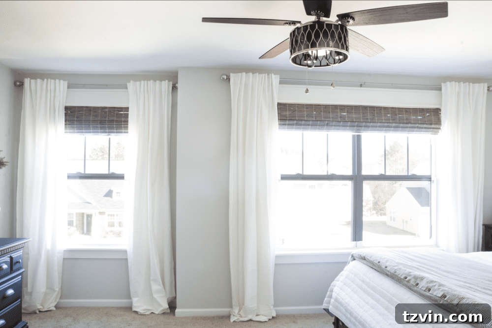 3 Smart Ways to Elevate Basic Windows 7 Rustic Modern Master Bedroom with Faux Deer Head Decor