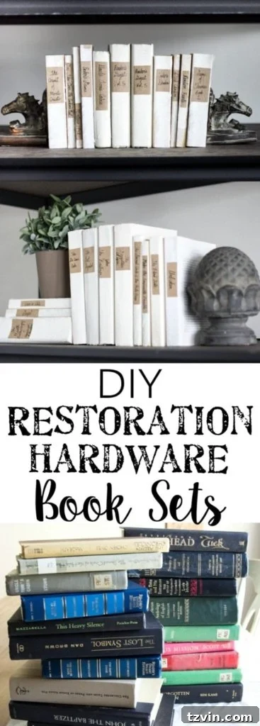 Finished DIY Restoration Hardware Book Sets | blesserhouse.com