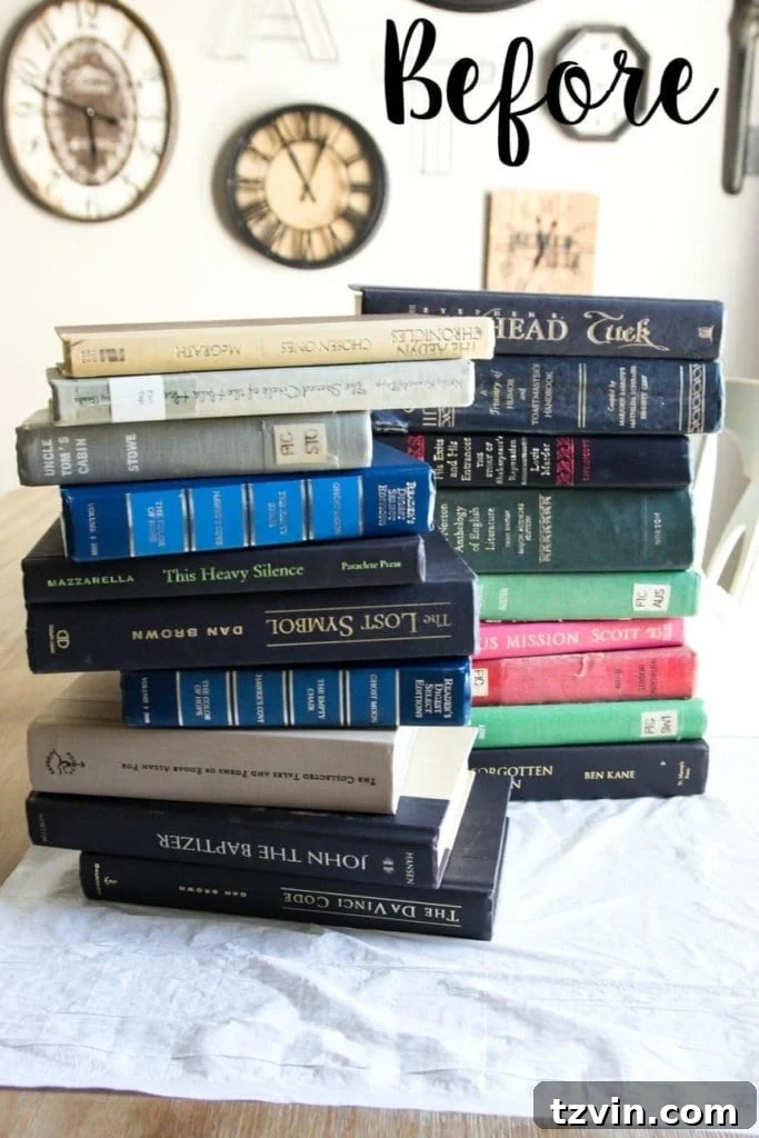 Before and After DIY Restoration Hardware French Mute Books | blesserhouse.com