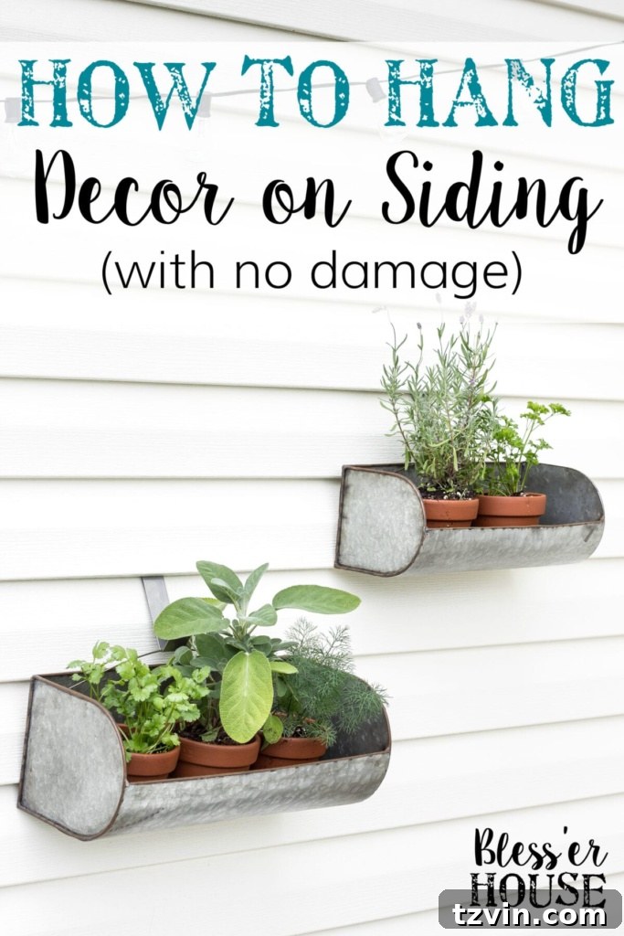 Damage-Free Ways to Hang Decor on Siding 9 How to Hang Decor on Siding With No Damage | blesserhouse.com - Good tip for making outdoor siding look not so naked!