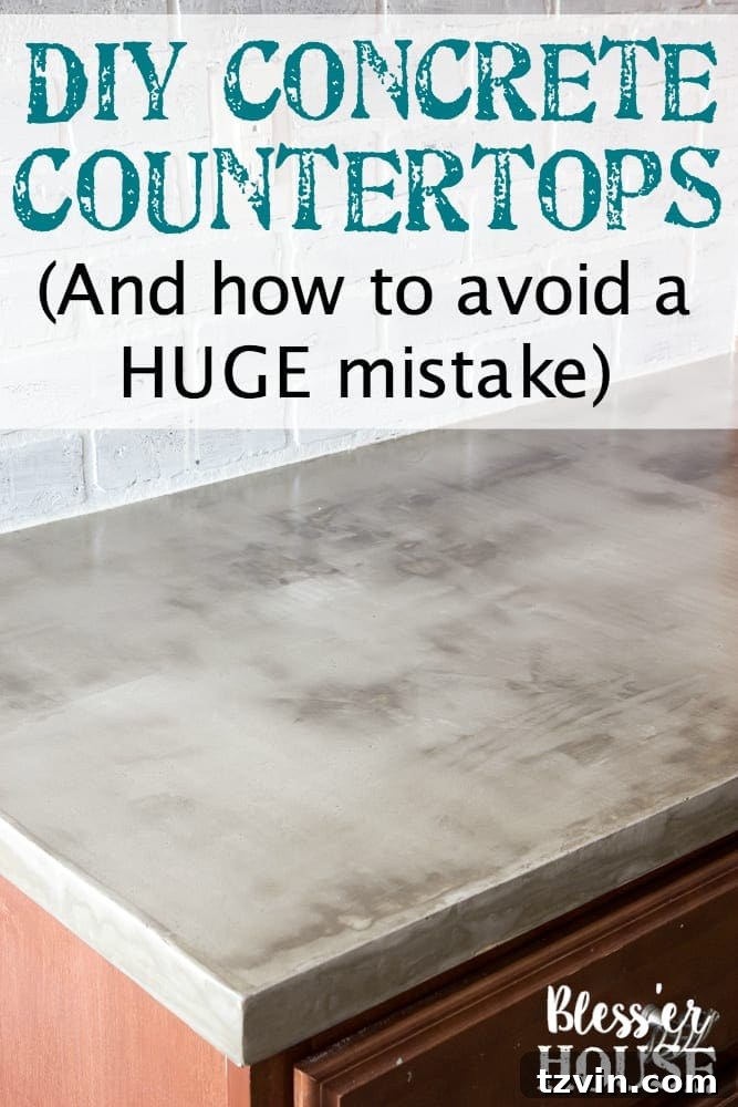 Transform Your Kitchen: DIY Concrete Countertops Over Laminate 2 DIY Feather Finish Concrete Countertops and How to Avoid a Huge Mistake | blesserhouse.com - A thorough step-by-step tutorial with useful tips and advice on what not to do.