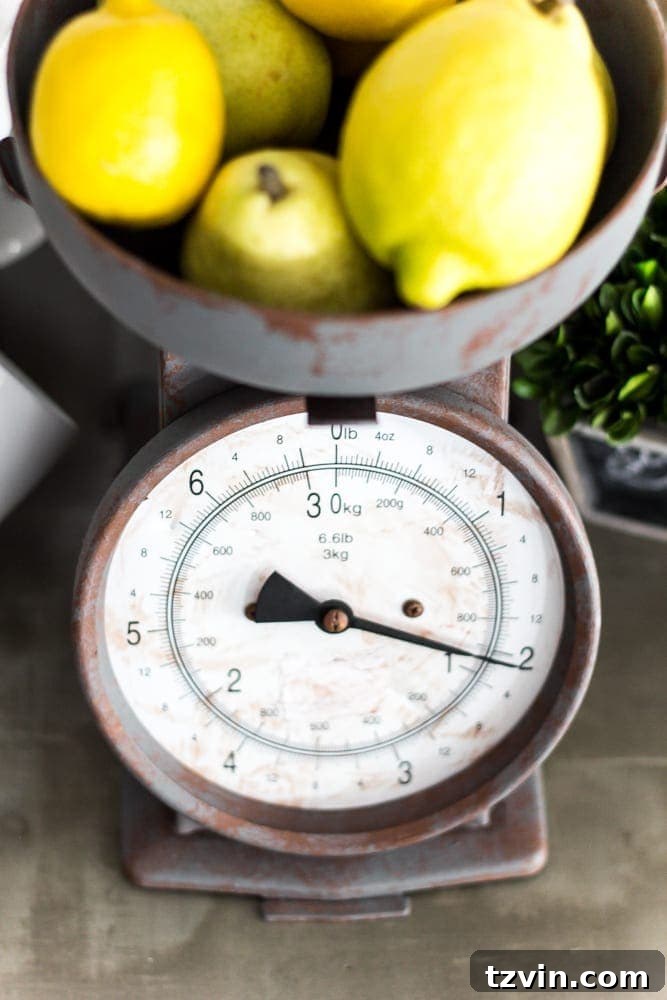 Rustic Chic Vintage Scale Makeover 11 Faux rusted vintage kitchen scale displayed in a kitchen setting, showcasing its new charming and shabby chic look.
