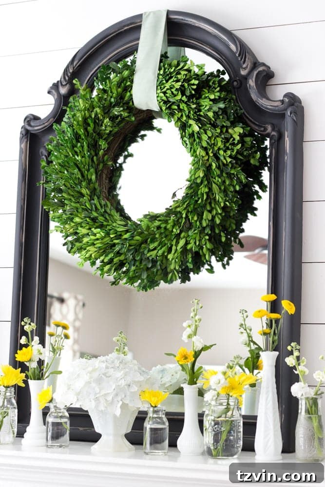 My 2016 Summer House Reveal 25 Distressed Mantel Mirror