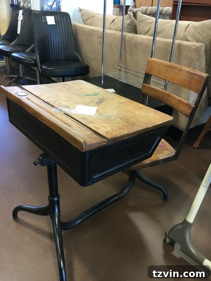 Antique Schoolhouse Desk Makeover & Simple DIY Homework Station