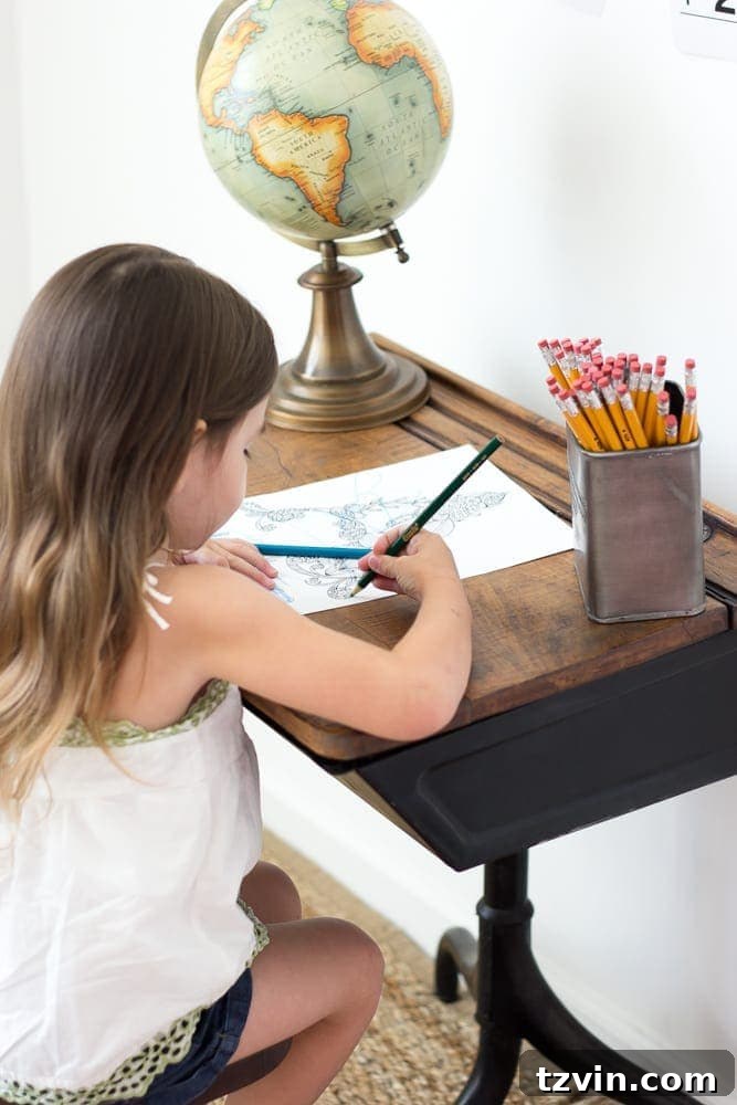 Homework Station in Playroom