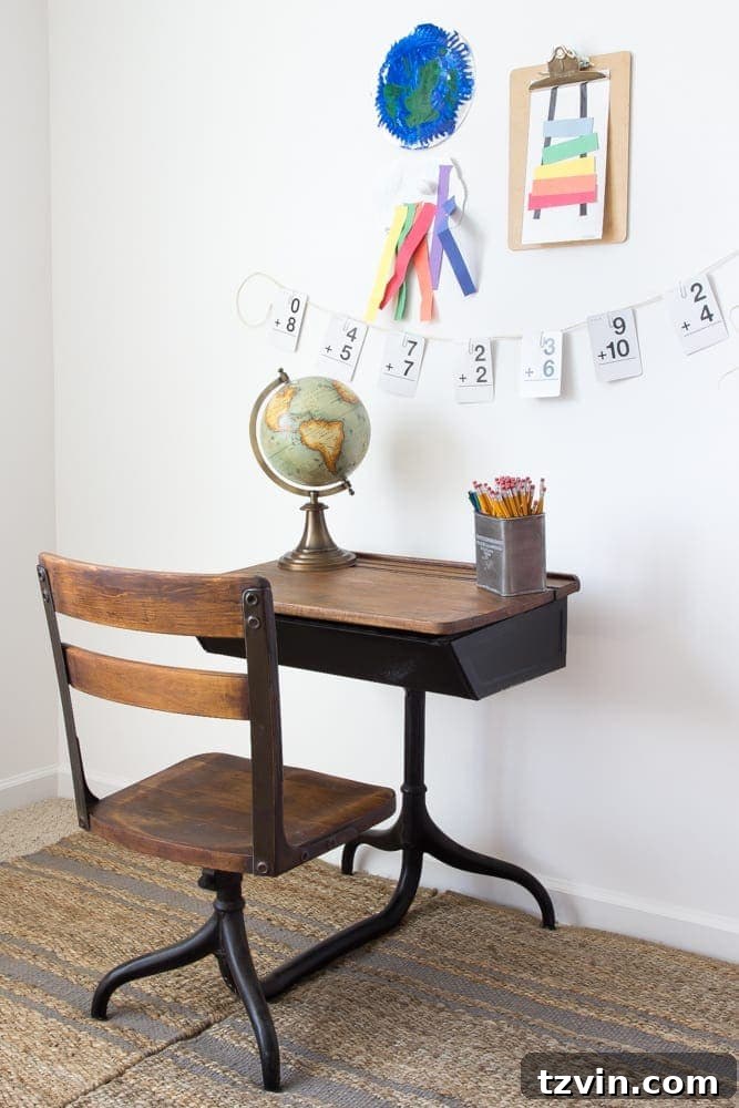 Restored Antique Schoolhouse Desk