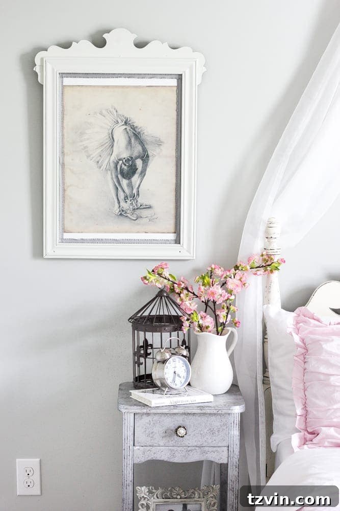Mirror Frames Reimagined as Photo Displays 13 A sweet moment in Olivia's bedroom, with the repurposed mirror frames visible, highlighting the cozy and personalized space.