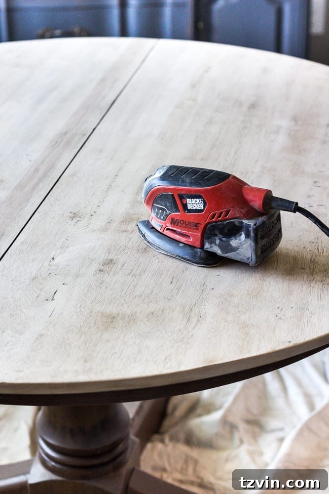 Oak Dining Table Reborn 4 Tabletop after Sanding
