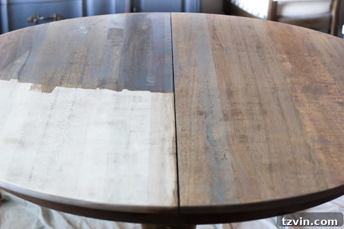 Oak Dining Table Reborn 6 Staining Process