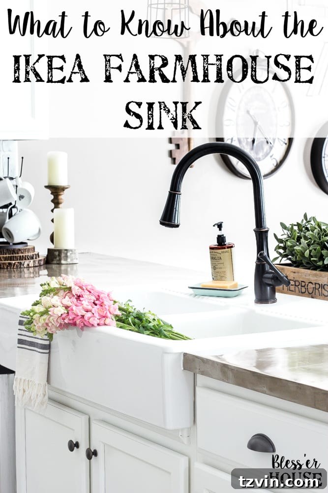 Is the IKEA Farmhouse Sink Worth It 9 IKEA Farmhouse Sink Review | blesserhouse.com - What to know before buying the Ikea farmhouse sink Domsjo- how well it cleans, how functional it is, and if it's the right investment for your kitchen.