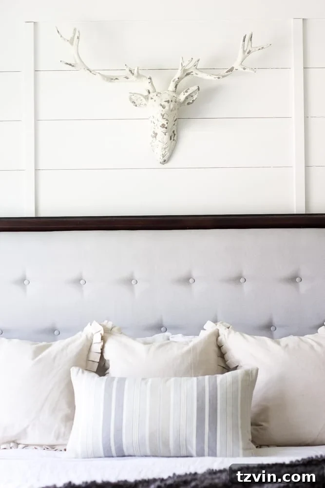 Get the Look: Our Rustic Modern Master Bedroom Transformation 10 Faux taxidermy deer head
