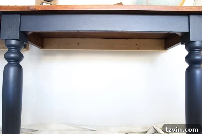 The Great Wall Desk Makeover: ORC Week 3 5 Detail shot of the 2x4 support system under the wall-mounted desk