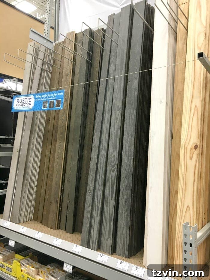 DIY Wood Plank Accent Wall - One Room Challenge Week 4 4 Rustic Wood Planks from Lowe's