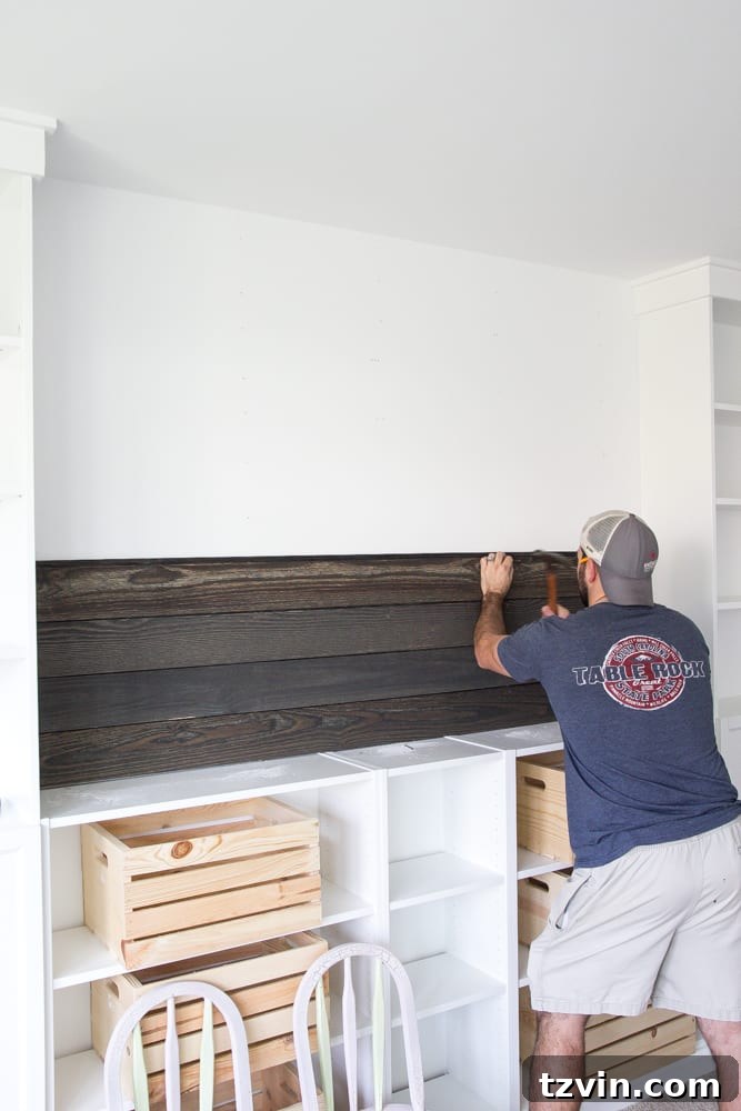 DIY Wood Plank Accent Wall - One Room Challenge Week 4 6 Cutting Wood Planks