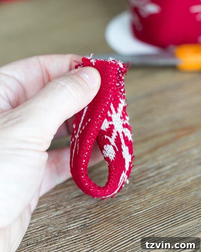 Charming Nordic Knit Mini Christmas Trees 7 DIY Nordic Sweater Mini Christmas Trees | blesserhouse.com - How to make Nordic sweater mini Christmas trees using just florist foam, ribbon, and hot glue for cute decor accents on tabletops and mantels.