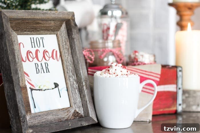 Rustic Soda Crate Hot Cocoa Bar with Free Printable Sign 4 Soda Crate Hot Cocoa Bar & Free Printable Sign | blesserhouse.com - Tips to set up a simple holiday hot cocoa bar using items already around your house plus a free downloadable hot cocoa bar sign printable.