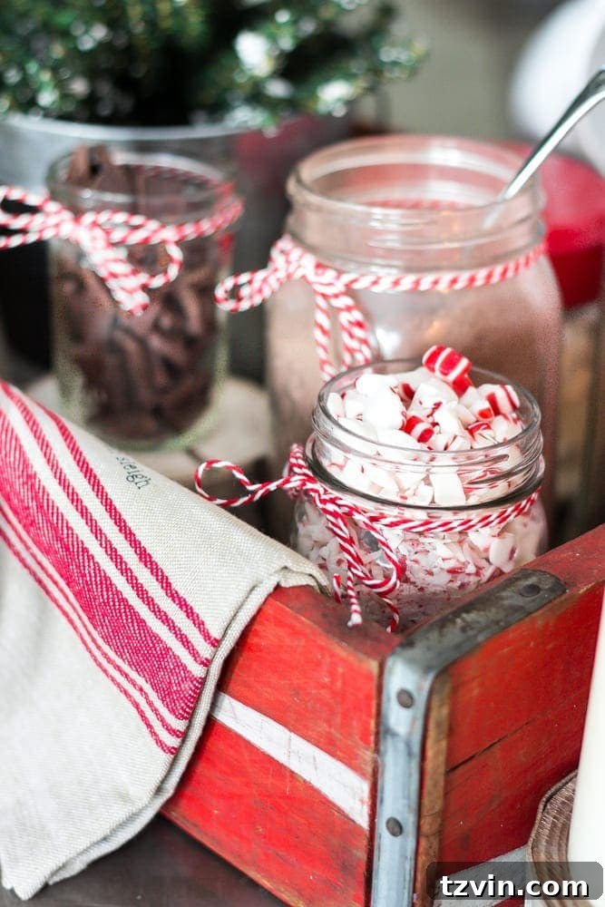 Rustic Soda Crate Hot Cocoa Bar with Free Printable Sign 5 Soda Crate Hot Cocoa Bar & Free Printable Sign | blesserhouse.com - Tips to set up a simple holiday hot cocoa bar using items already around your house plus a free downloadable hot cocoa bar sign printable.