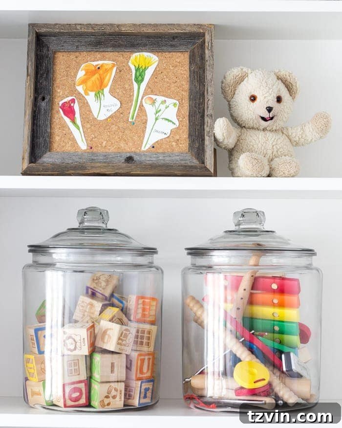 Eclectic Farmhouse Playroom Makeover | blesserhouse.com - A boring and cluttered playroom gets a modern eclectic farmhouse makeover on a budget with DIY projects, smart storage solutions, and inexpensive finds. popular pin