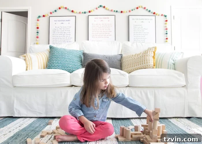 Eclectic Farmhouse Playroom Makeover | blesserhouse.com - A boring and cluttered playroom gets a modern eclectic farmhouse makeover on a budget with DIY projects, smart storage solutions, and inexpensive finds. popular pin