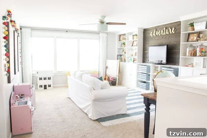 Eclectic Farmhouse Playroom Makeover | blesserhouse.com - A boring and cluttered playroom gets a modern eclectic farmhouse makeover on a budget with DIY projects, smart storage solutions, and inexpensive finds. popular pin