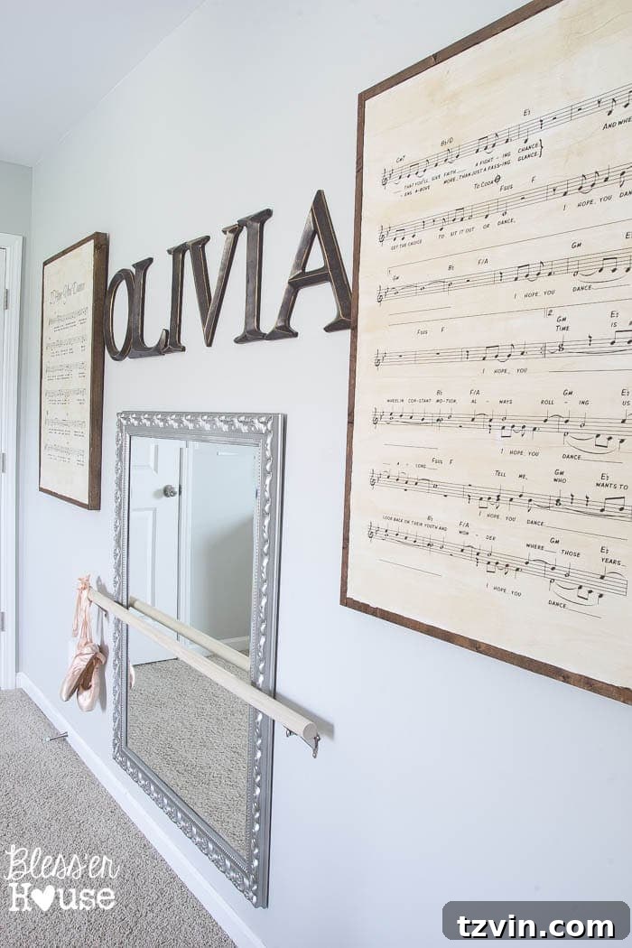 Olivia's Bedroom Decor with Ballerina Theme and Painted Furniture