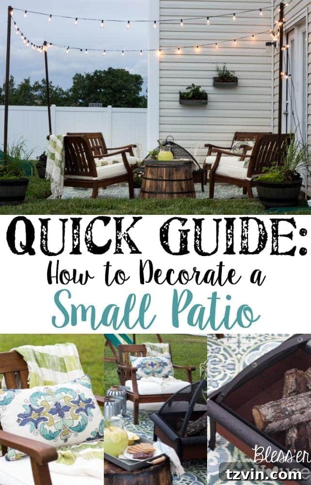 How to Decorate a Small Patio - tips for maximizing outdoor space, featuring a patio makeover.