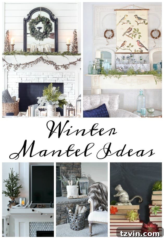Beyond the Baubles: Winter Mantel and Living Room Comforts 2 After-Christmas Winter Mantel and Living Room | blesserhouse.com - A tour of an after-Christmas winter mantel and living room with thrifty ideas and creative budget decor to help bring warmth and life to your home.