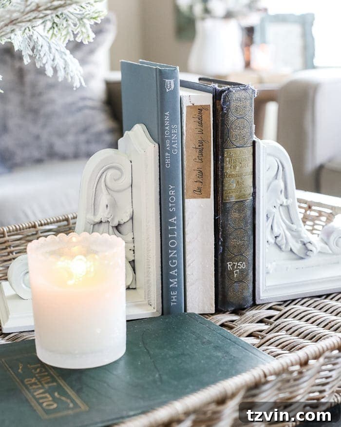 Beyond the Baubles: Winter Mantel and Living Room Comforts 19 After-Christmas Winter Mantel and Living Room | blesserhouse.com - A tour of an after-Christmas winter mantel and living room with thrifty ideas and creative budget decor to help bring warmth and life to your home.