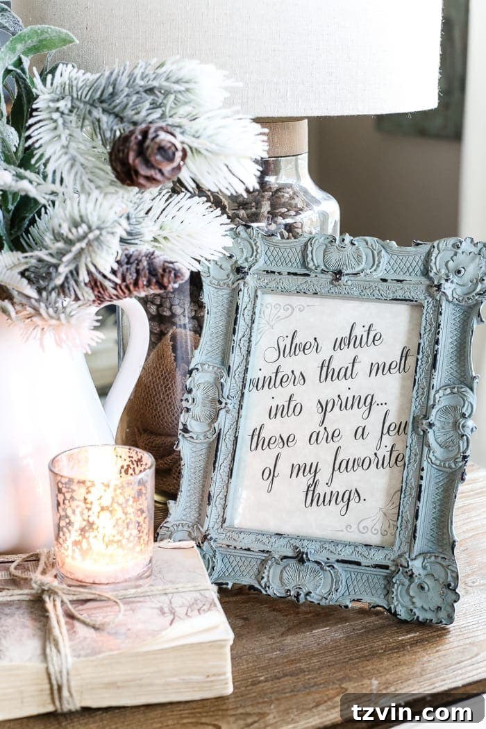 Winter Wall Art - Silver White Winters Printable