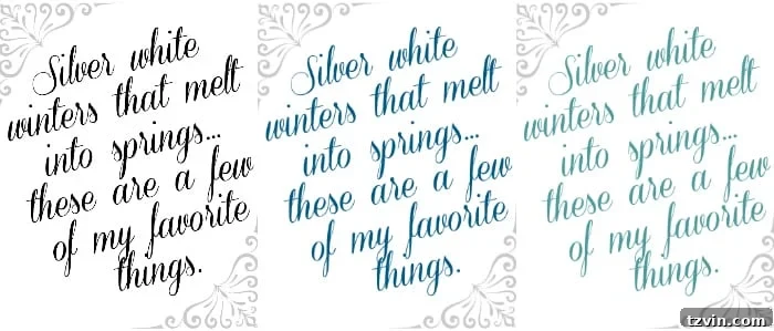 Silver White Winters Printable Color Variations