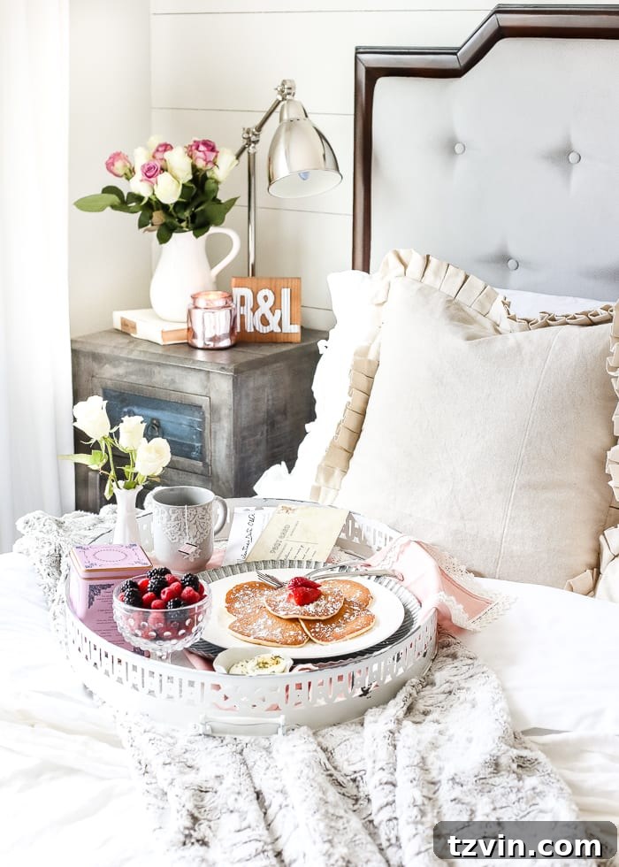 Cozy Valentine's Breakfast in Bed Setup with DIY Tray