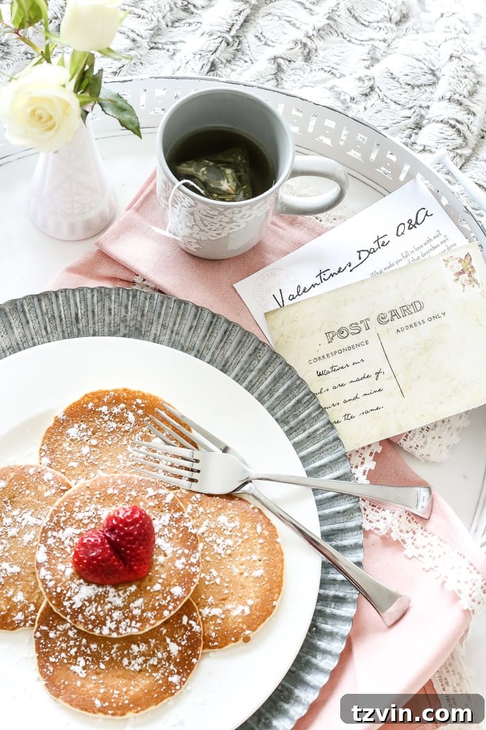 Elegant Valentine's Breakfast Tray with Antique Charm