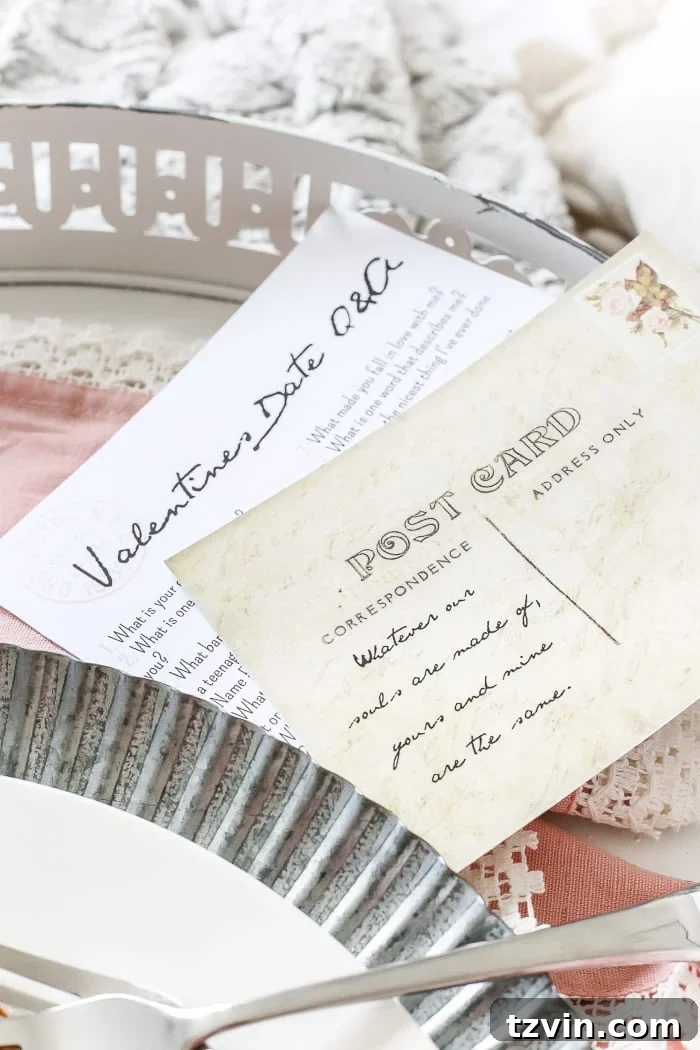 Valentine's Date Q&A Postcards for Couples