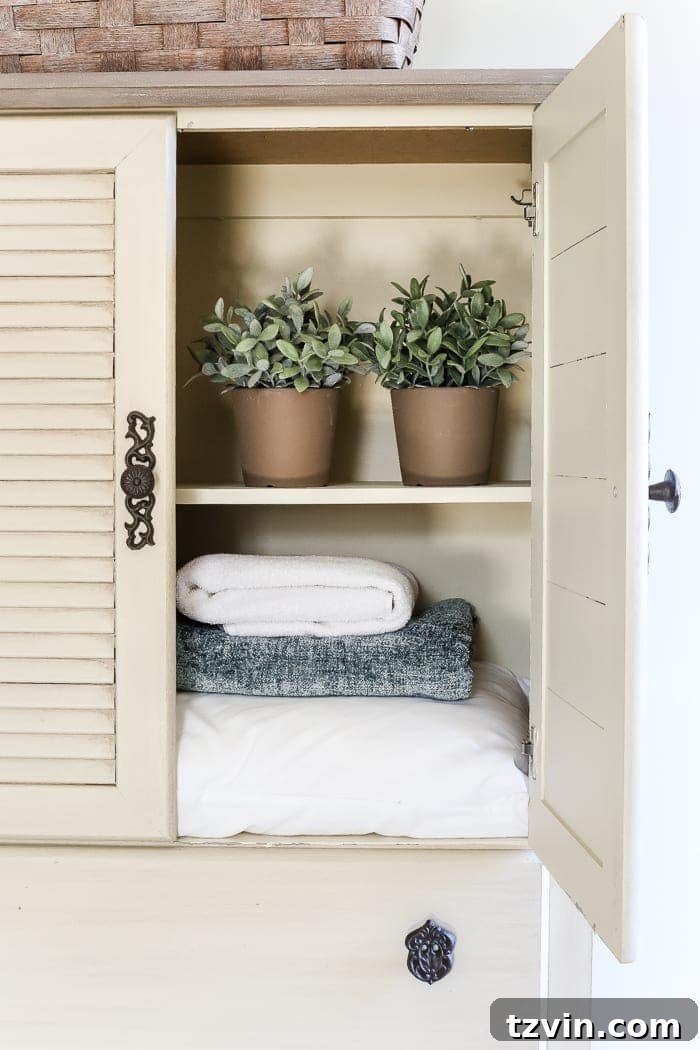Vintage Inspired Shutter Cabinet Transformation 8 Armoire Storage