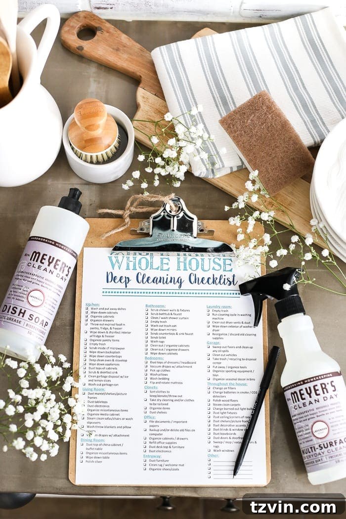 Your Blueprint for a Lightning-Fast Home Sale 4 A detailed deep cleaning checklist on a clipboard, symbolizing thorough home preparation.