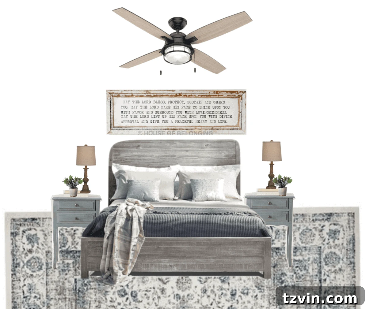 Initial design inspiration and mood board for guest bedroom