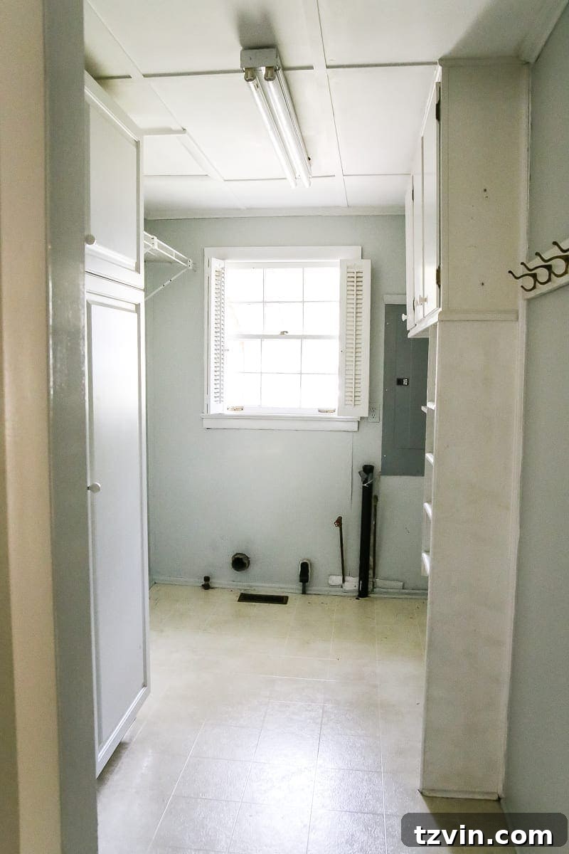 New House Interior Blank Slate Tour 11 Laundry Room Storage Ideas - Before and After Home Renovation