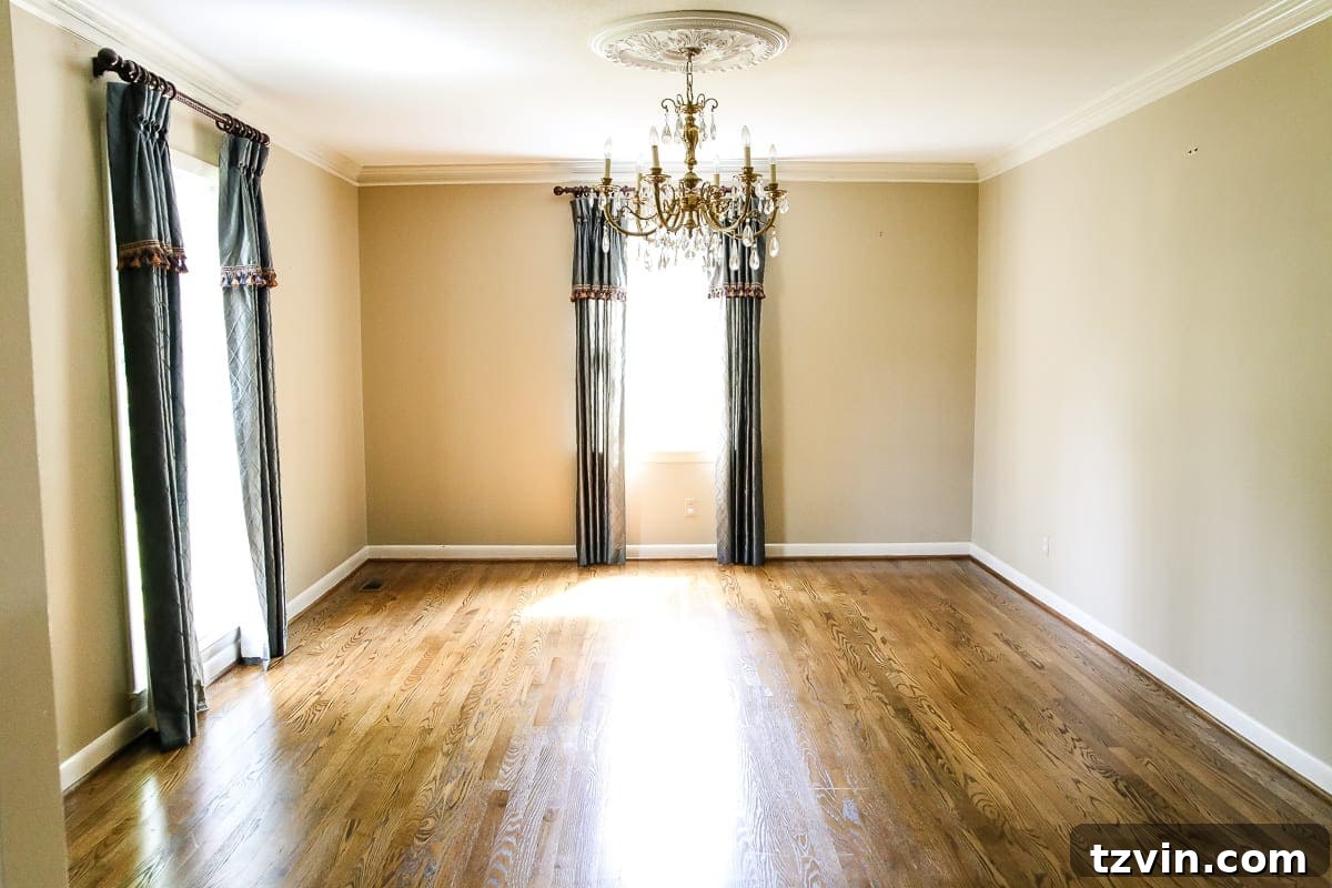 New House Interior Blank Slate Tour 18 Home Office Renovation - Chandelier Paint and Storage Ideas