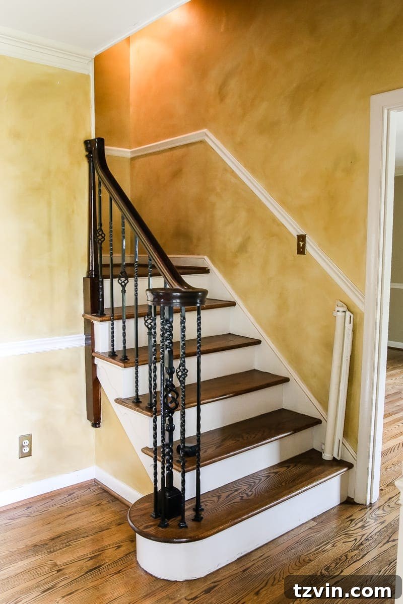New House Interior Blank Slate Tour 6 Stairway Wall Leading to Dining Room - Future Renovation Ideas
