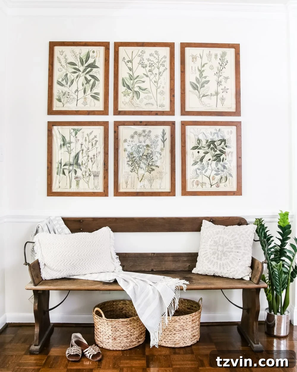 Elevate Your Walls with Printable Botany Art and a Clever Hanging Hack 6 Botanical Printable Art and a clever wall decor hanging trick for easy frame installation.