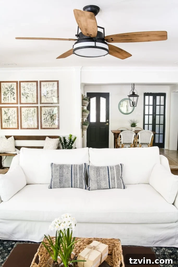 Living Room Refresh A Stylish Spin 6 A partial view of the newly updated breakfast nook, showing continuity with the living room's modern farmhouse style and hinting at future home renovation reveal.