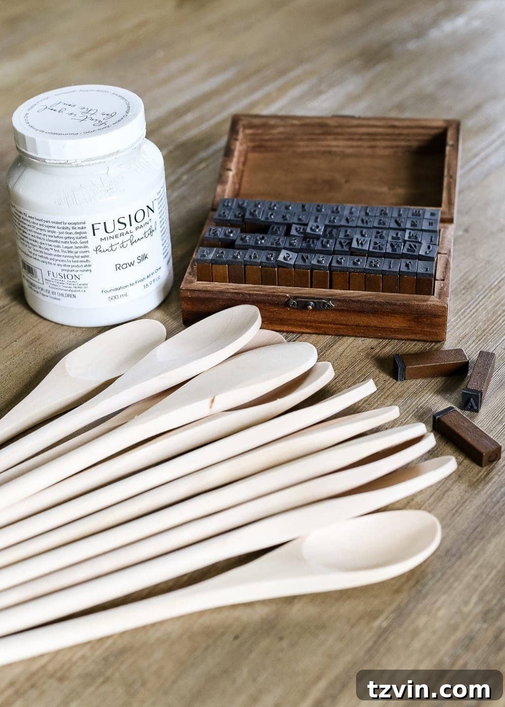 Craft Your Own Wooden Spoon Plant Tags 3 DIY Wooden Spoon Garden Markers | blesserhouse.com - A simple tutorial for how to craft your own vintage-inspired garden markers made from wooden spoons, plus a resource for a beautiful stacked herb garden.