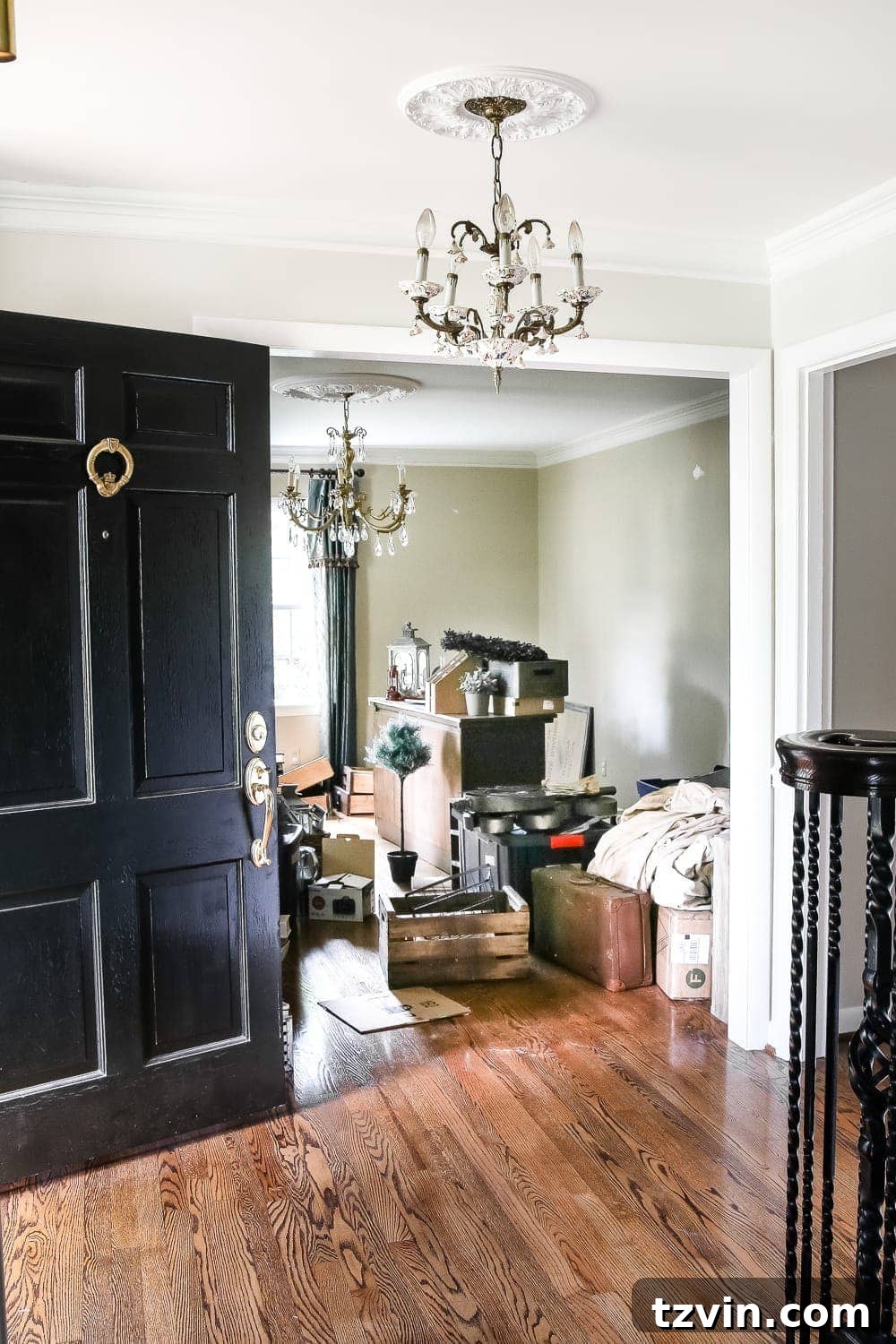 Foyer Refresh: A Balanced Palette 11 Neutral Painted Foyer Update | The Office - Don't look!