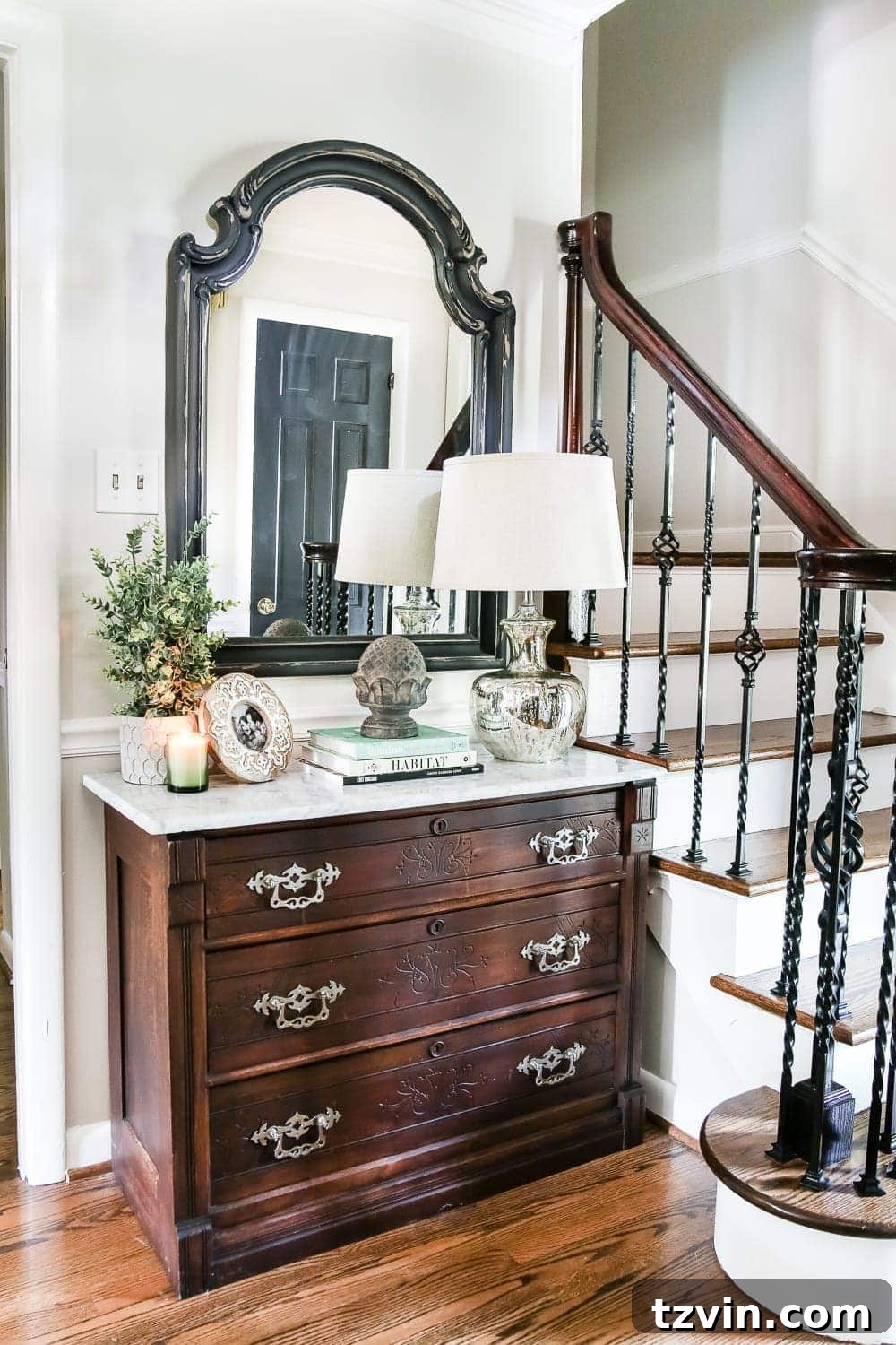 Victorian Marble Top Chest in Foyer Nook