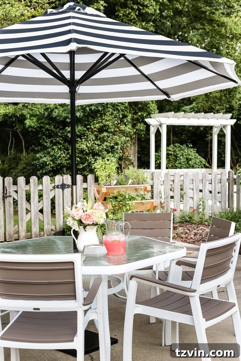 From Grimy to Gleaming: Deep Cleaning Your Outdoor Glass Dining Table 8 How to Revive a Glass Patio Table | blesserhouse.com - A tutorial explaining how to clean, paint, and revive a glass patio table to make it look brand new in a few quick steps.