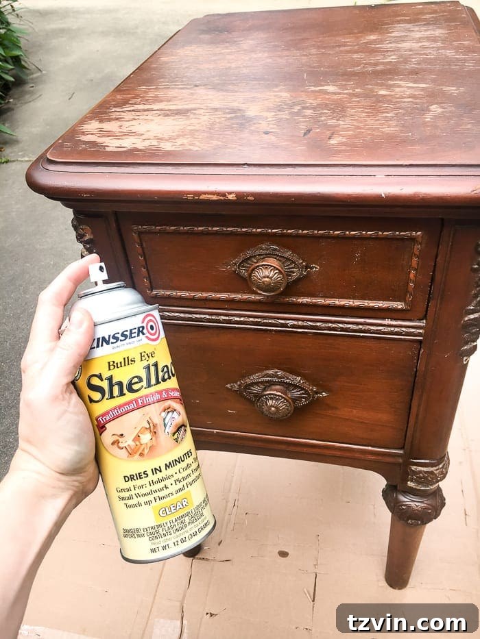 Revive Your Furniture: The Easy Paint Transformation 13 sealing stained furniture with shellac to prevent stain bleed through